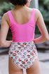 Square Neck Sleeveless Print Tankini Set